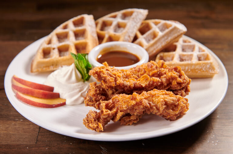 Georgia Peach Chicken & Waffles